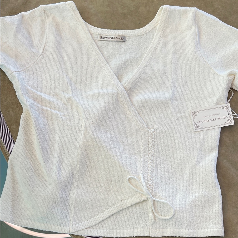 Ivory hand loomed Top by Sportsworks Studio